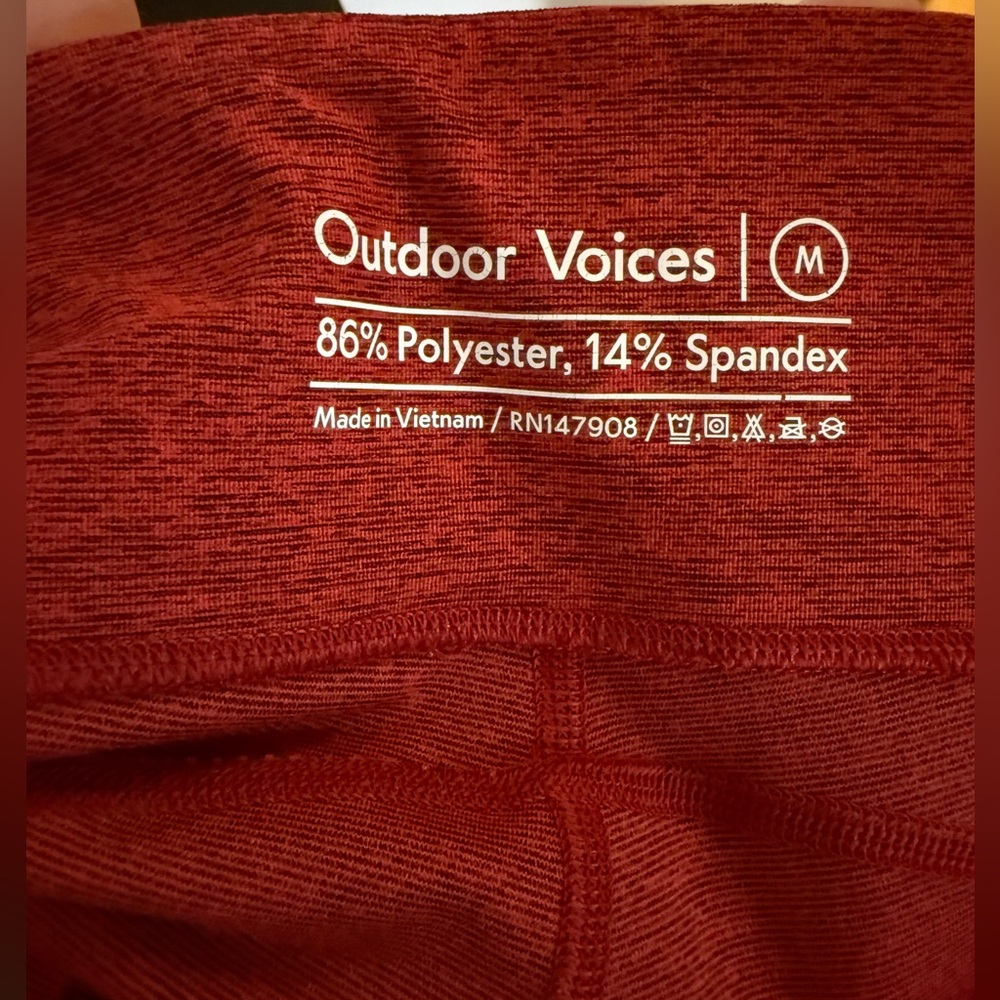 Outdoor Voices Red High-Waisted Leggings size m - Picture 5 of 5